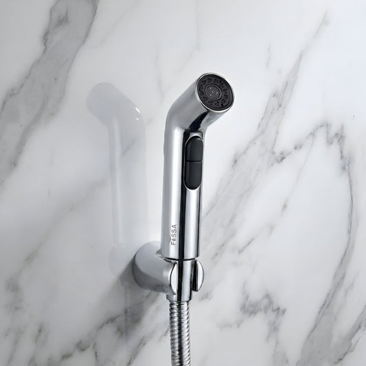 Hydra Silver ABS Health Faucet with 1 Meter 304-Grade SS Hose Pipe & Hook